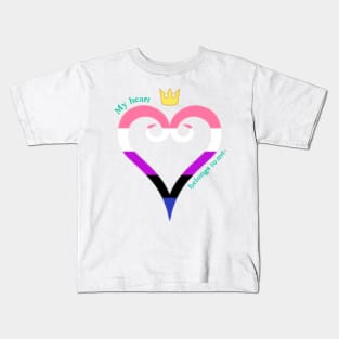 Gender Fluid Pride Heart Kids T-Shirt